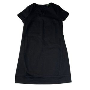 C. Wonder Dress Women's 6 Shift Black Denim Tunic Stretch V-Neck Cotton Blend